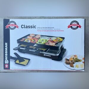 Swissmar Deluxe 8 Person Cheese Raclette & Grill $150 brand new